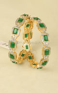 Emerald Green Gold Polish Bangles Perfect For Weddings