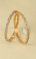 Premium Quality Gold Polish Diamond Sleek Bangles