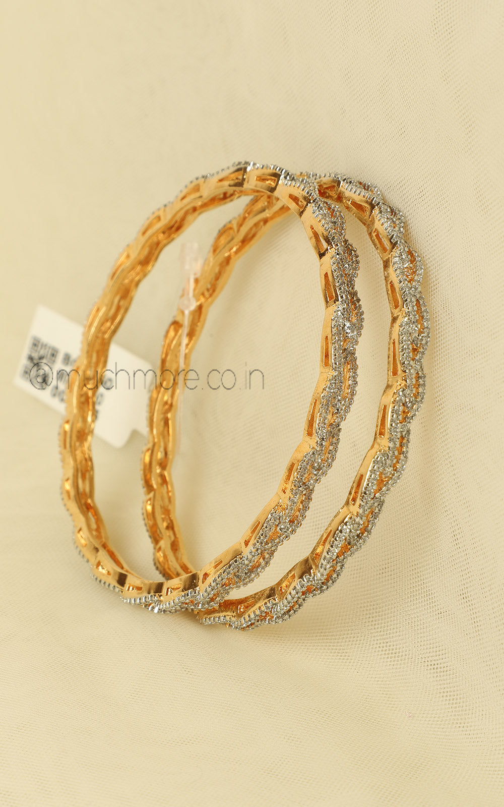 Premium Quality Gold Polish Diamond Sleek Bangles