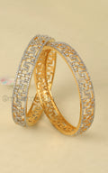 Luxury Diamond Gold Polish Bangles Crafted For Brides
