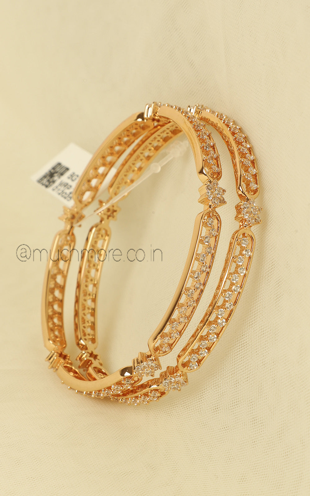 Daily Wear Gold Polish Zircon BAngles For Gifting