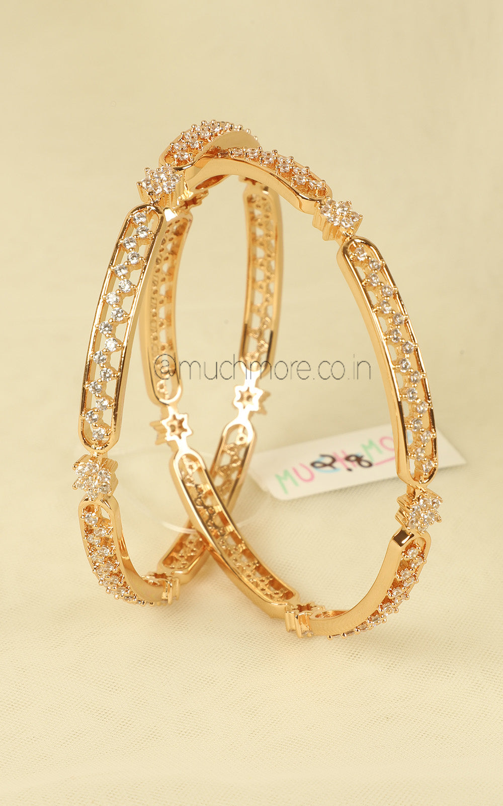 Daily Wear Gold Polish Zircon BAngles For Gifting