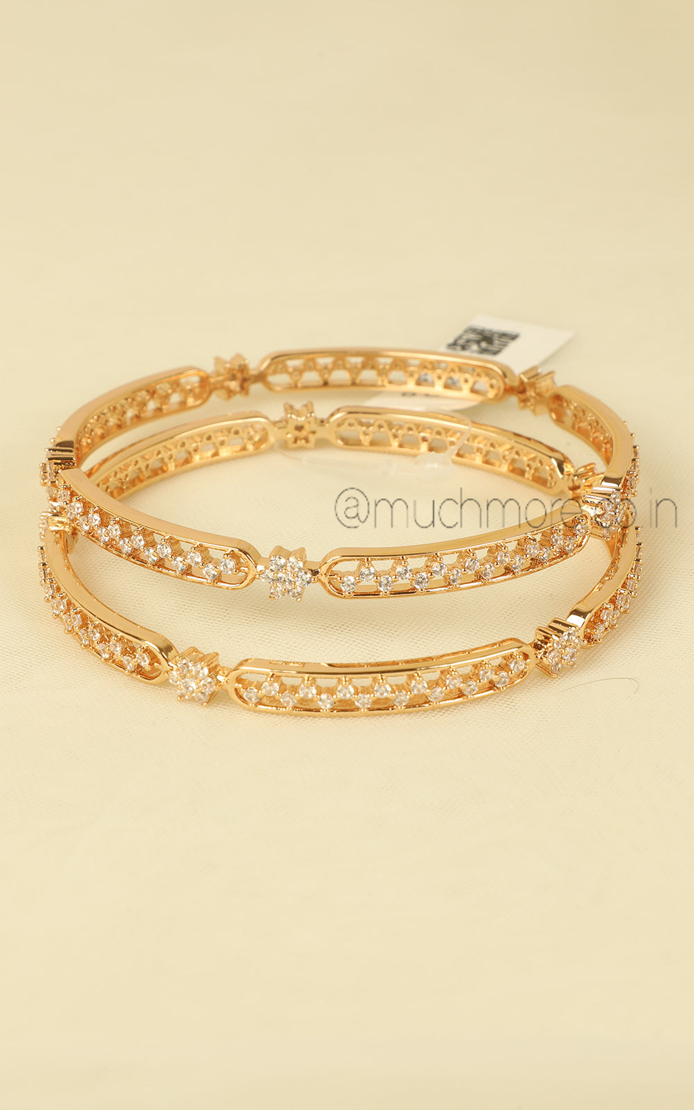 Daily Wear Gold Polish Zircon BAngles For Gifting