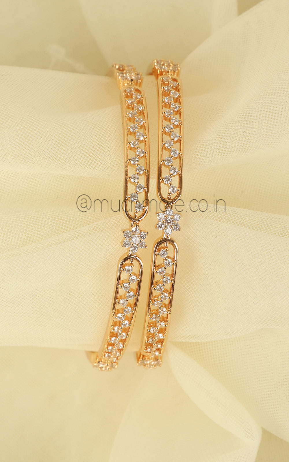 Daily Wear Gold Polish Zircon BAngles For Gifting