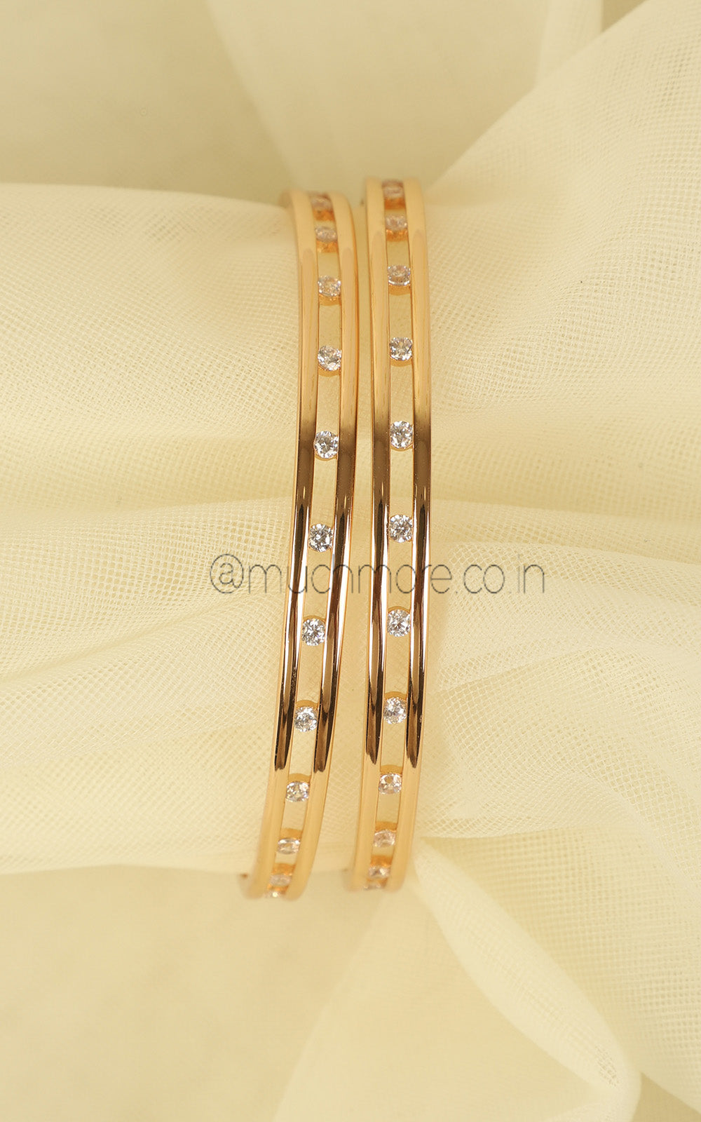 Buy Stylish Gold Polish Diamond Zircon Bangles India Online