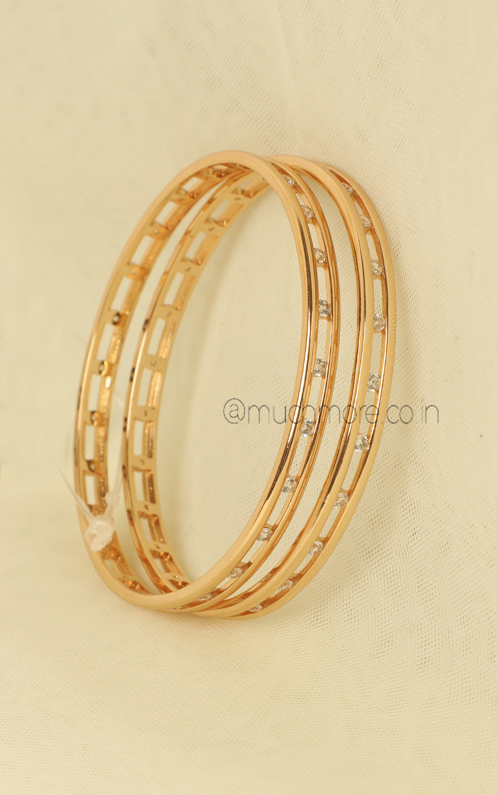 Buy Stylish Gold Polish Diamond Zircon Bangles India Online