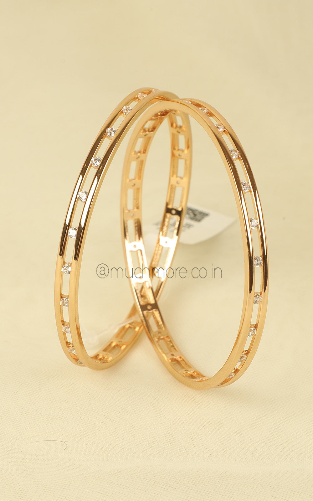 Buy Stylish Gold Polish Diamond Zircon Bangles India Online