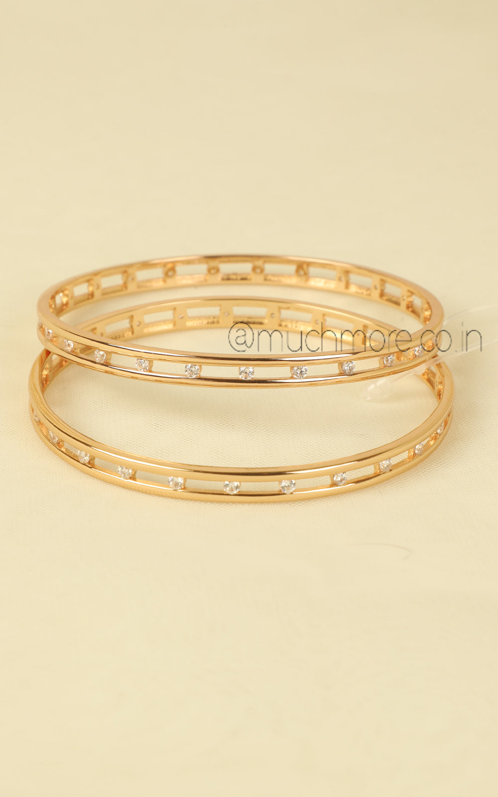 Buy Stylish Gold Polish Diamond Zircon Bangles India Online