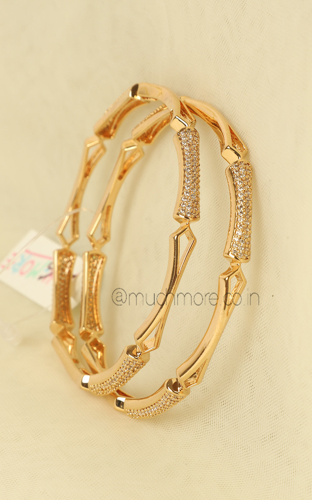 Luxury And Refined Simplicity Diamond Gold Polish Bangles
