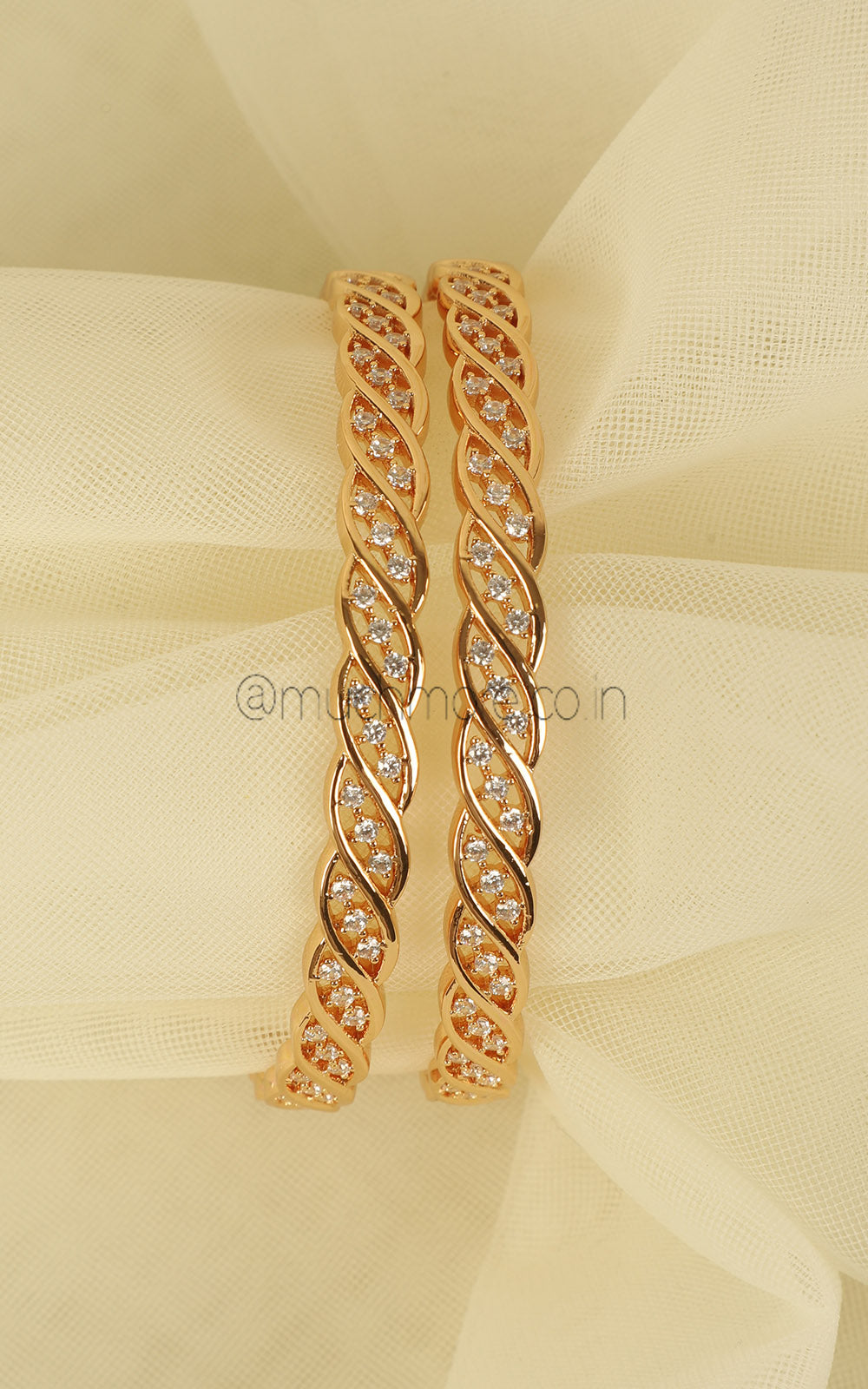 Fine Craftsmanship Gold Polish AD Bangles Buy At Much-More