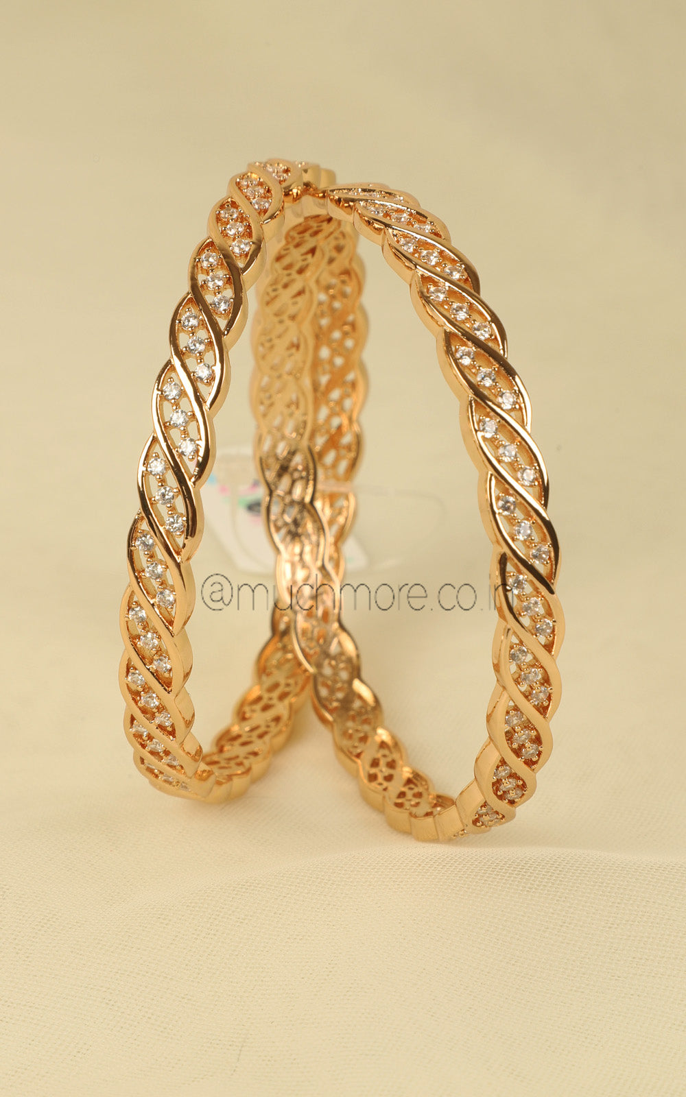 Fine Craftsmanship Gold Polish AD Bangles Buy At Much-More