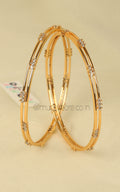 Shop Elegant Diamond Zircon Gold Polish Bangles Online