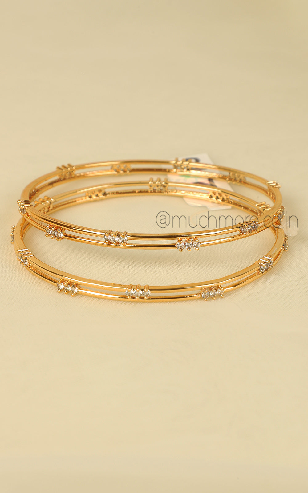 Shop Elegant Diamond Zircon Gold Polish Bangles Online
