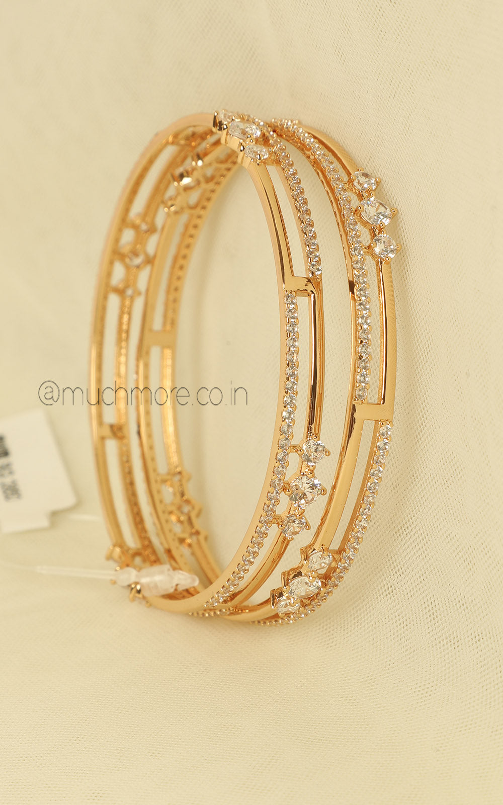 Latest Design Gold Polish Diamond Bangles For Women