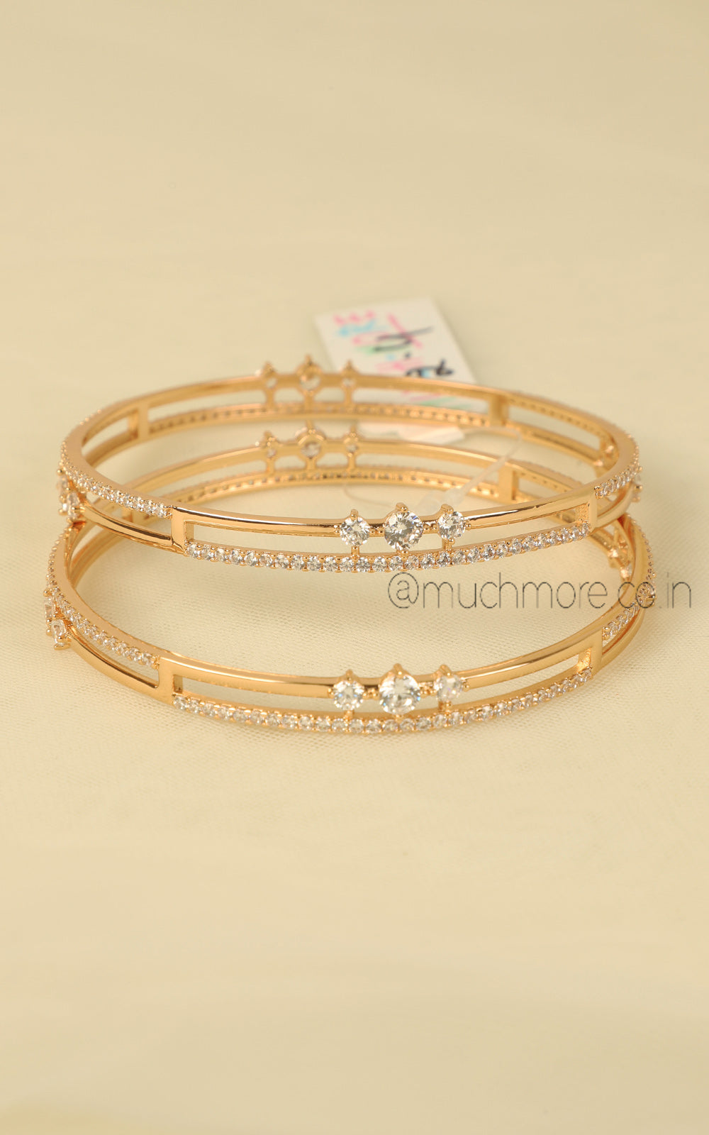 Latest Design Gold Polish Diamond Bangles For Women