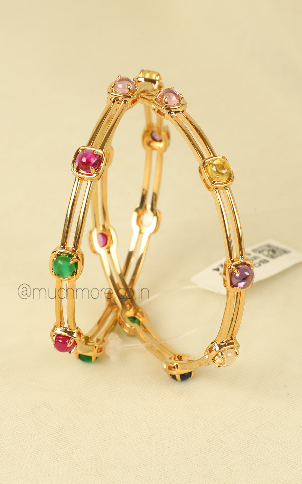Multi Color Gold Polish AD Bangles For Festive & Party Wear