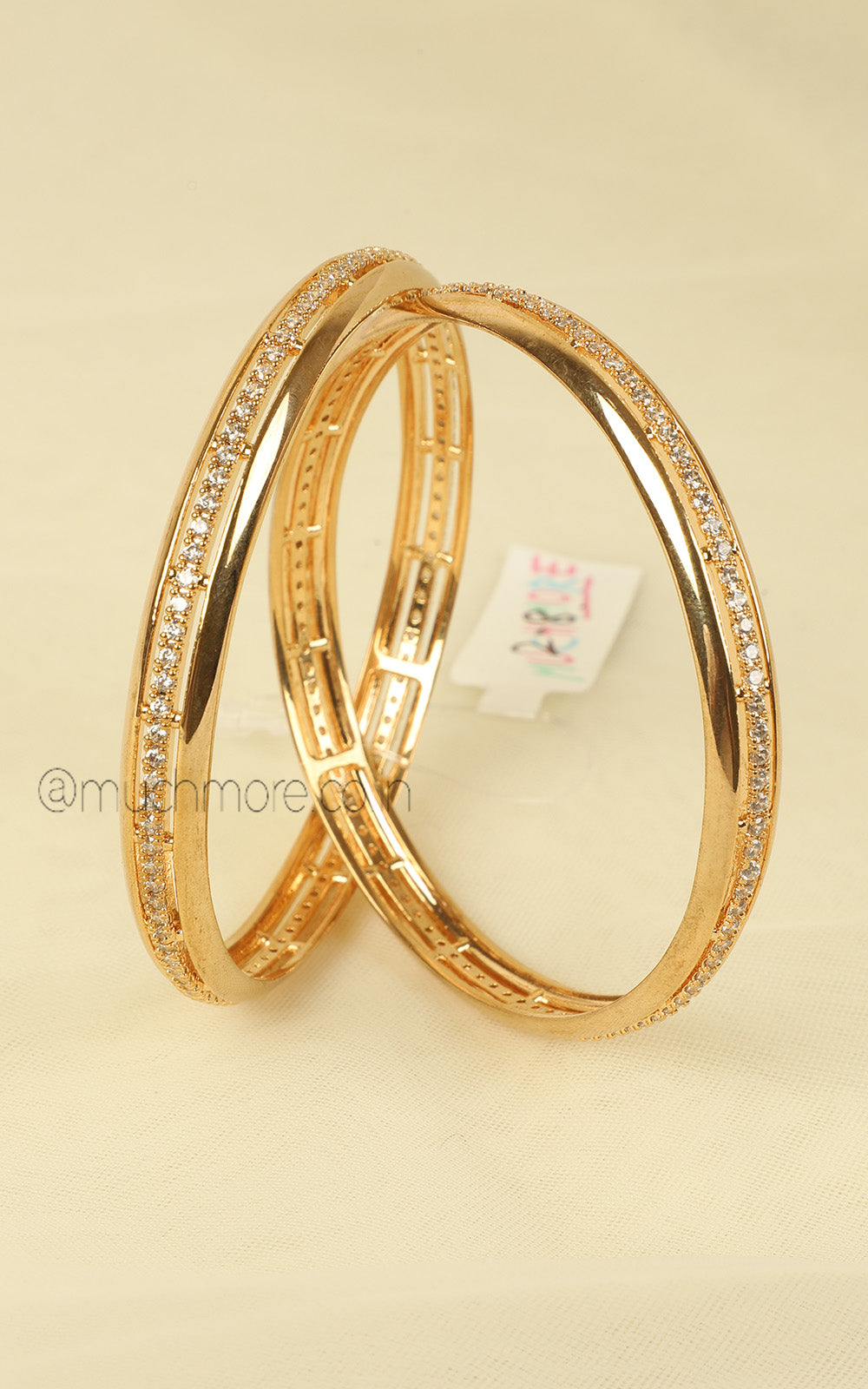 Luxury Finish Stylish Designs Gold Polish Zircon Bangles