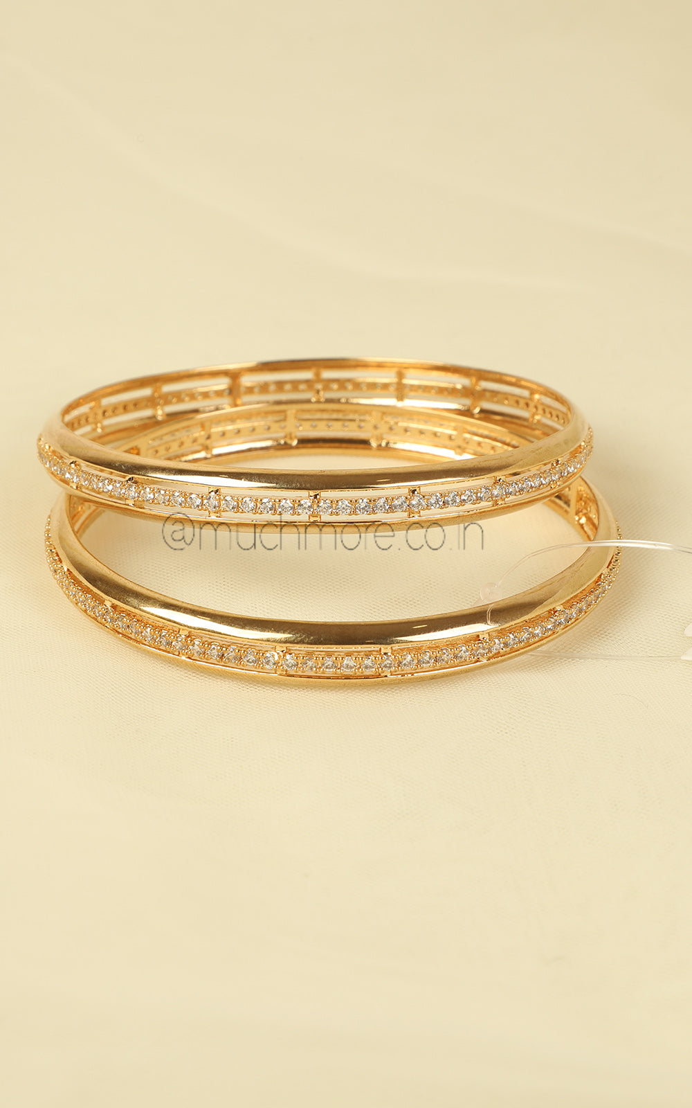 Luxury Finish Stylish Designs Gold Polish Zircon Bangles