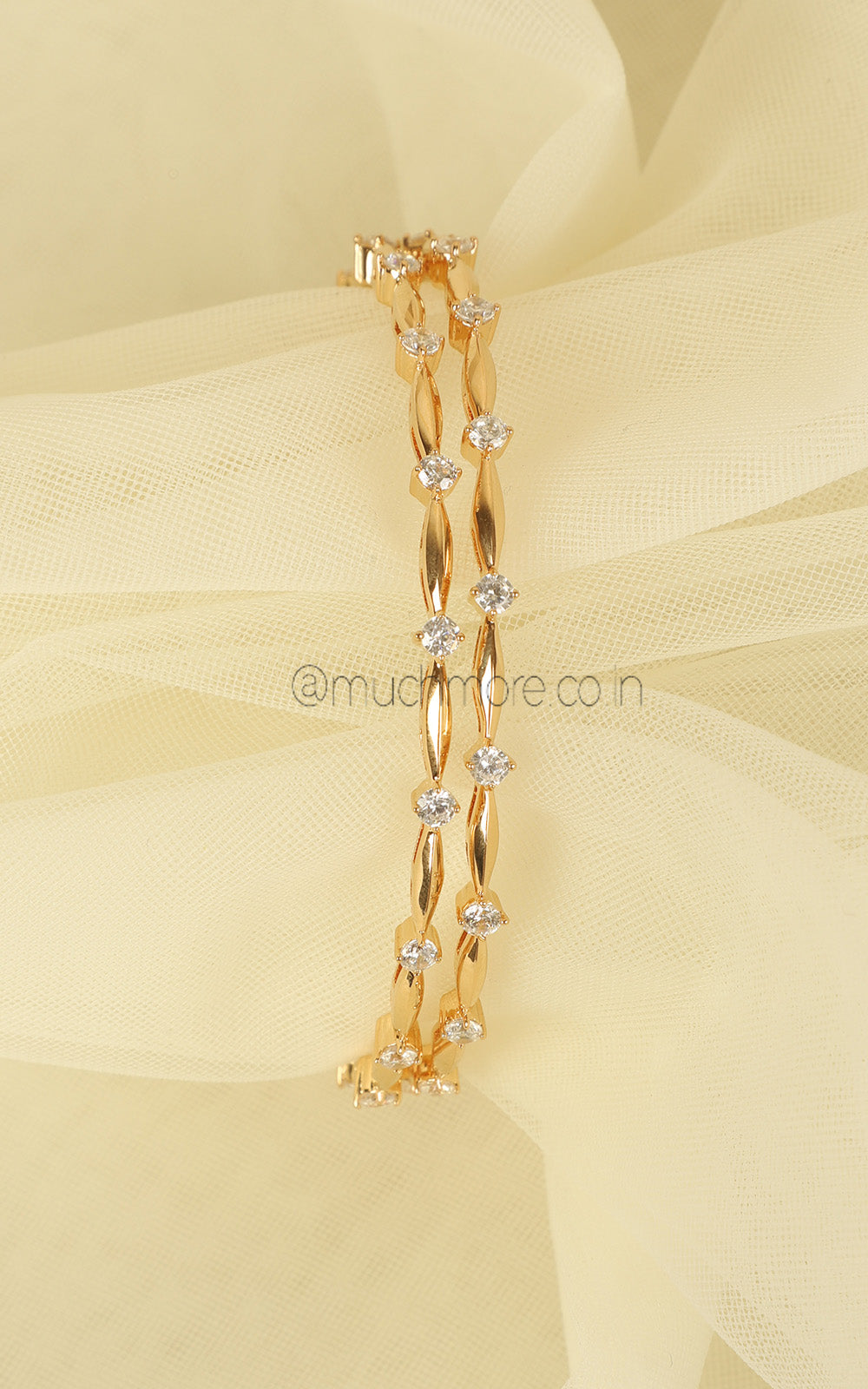 Buy Online Sleek Gold Polish Working Women AD Bangles