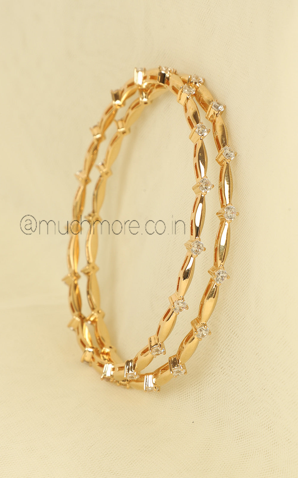 Buy Online Sleek Gold Polish Working Women AD Bangles