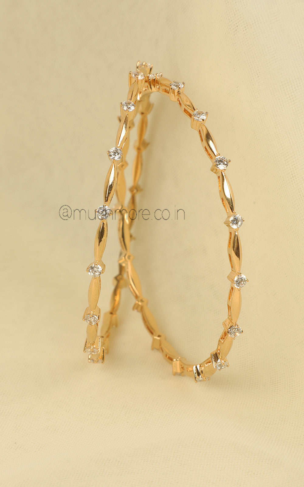 Buy Online Sleek Gold Polish Working Women AD Bangles