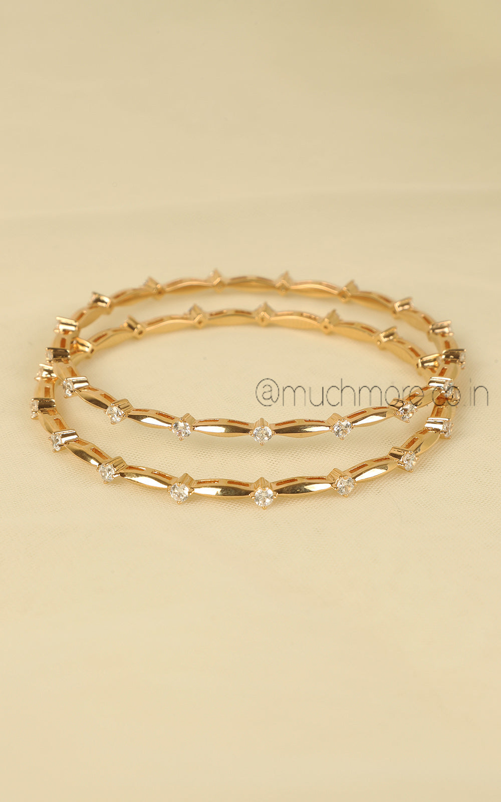 Buy Online Sleek Gold Polish Working Women AD Bangles