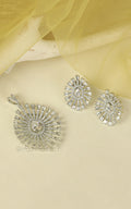 All White Western Style American Diamond Pendant For Women