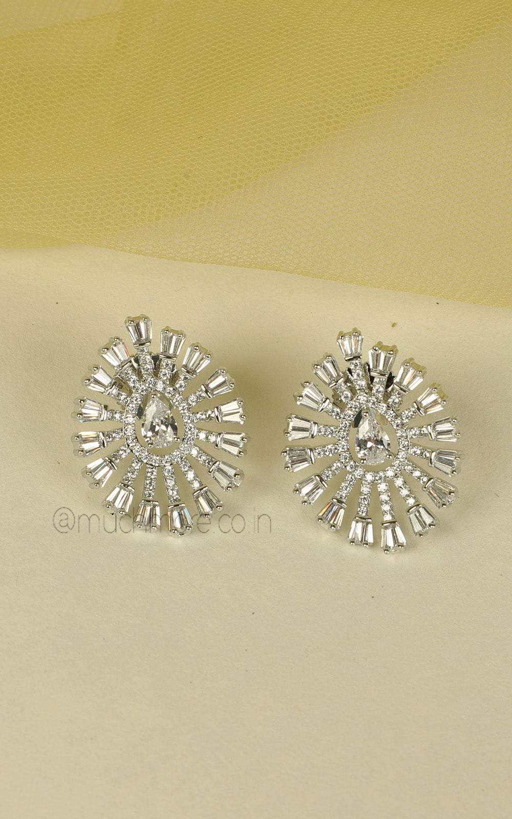 All White Western Style American Diamond Pendant For Women