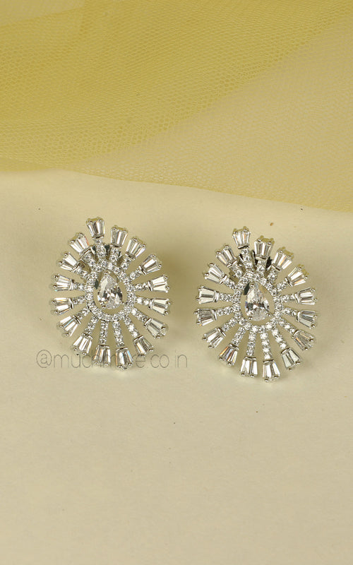 All White Western Style American Diamond Pendant For Women