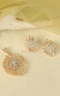 Western Style American Diamond Gold Polish Pendant For Women