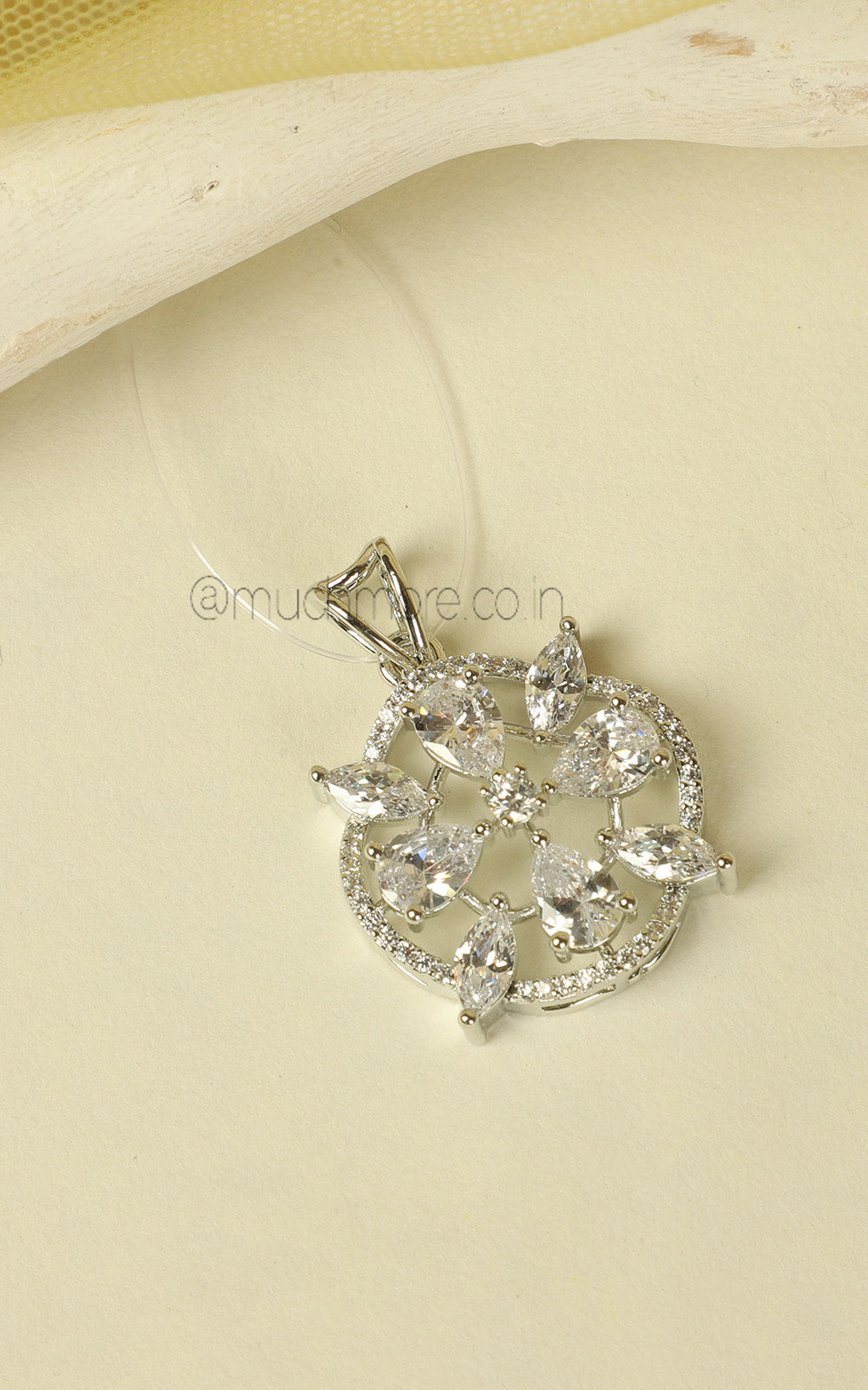 Office Wear American Diamond Small Pendant For Women