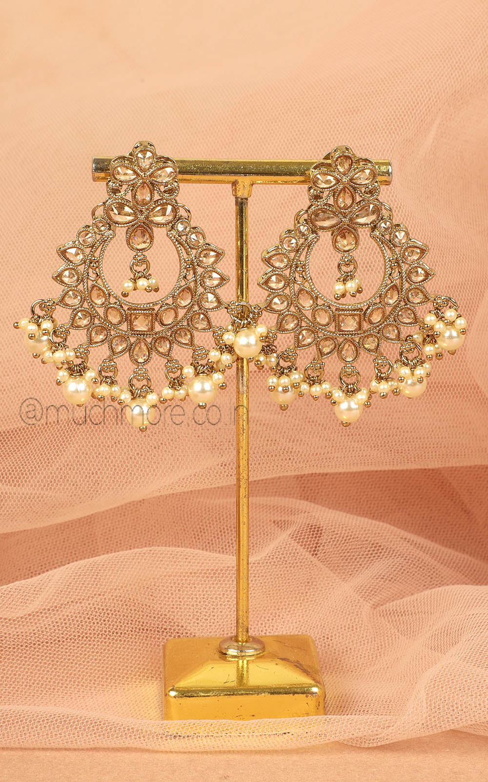 Classic Antique Gold Earrings For Weddings And Festivals