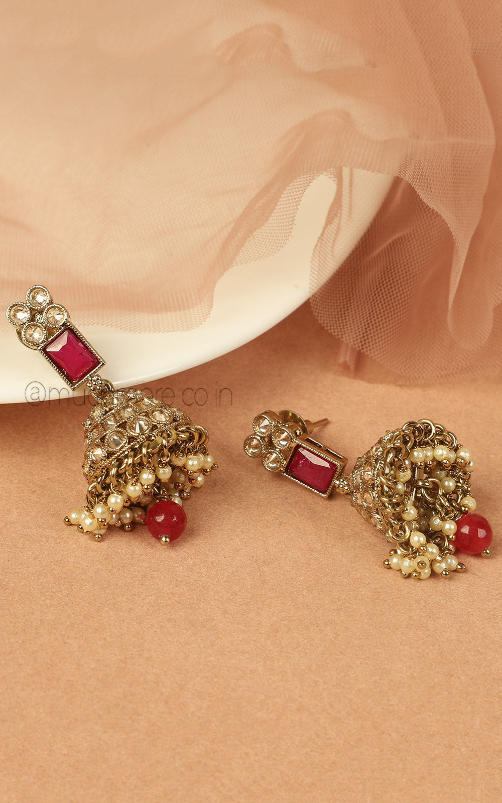 Buy Antique Gold Jhumka Earrings For Women Online India