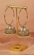 Hoop Style Baby Pink And Champagne Color Jhumka