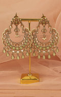 Over Size Mint Green Chandbali Earrings For Women