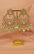 Low Price Mint Green Antique Gold Polish Women Earrings Online