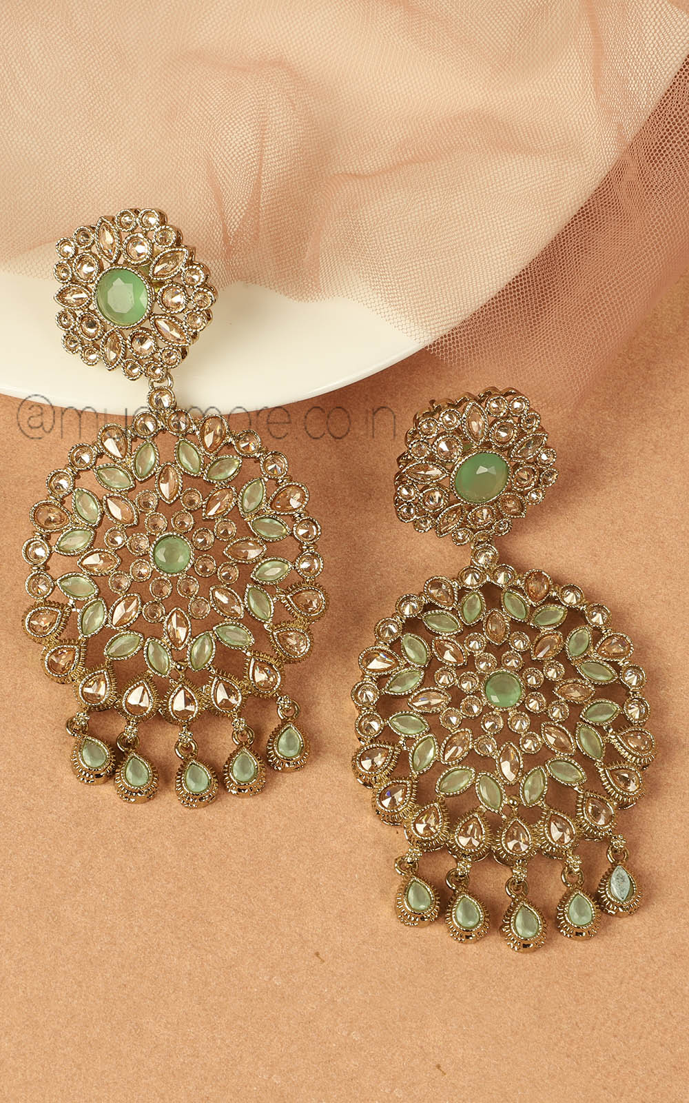 Mint Green Women Earrings Over Sized Buy Online In India