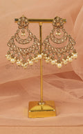 Antique Gold Pearl Traditional Earrings For Women