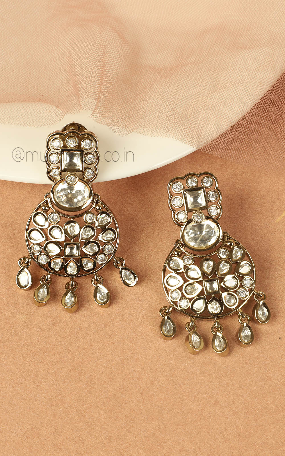 Antique Gold Polish Low Price Earrings Online In India