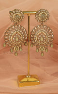 Mint Green And Reverse AD Pearl Long Women Earrings