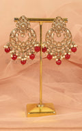 Antique Gold Ruby Women Earrings For Wedding