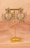 Multi Color Antique Gold Chandbali Style Cute Earrings