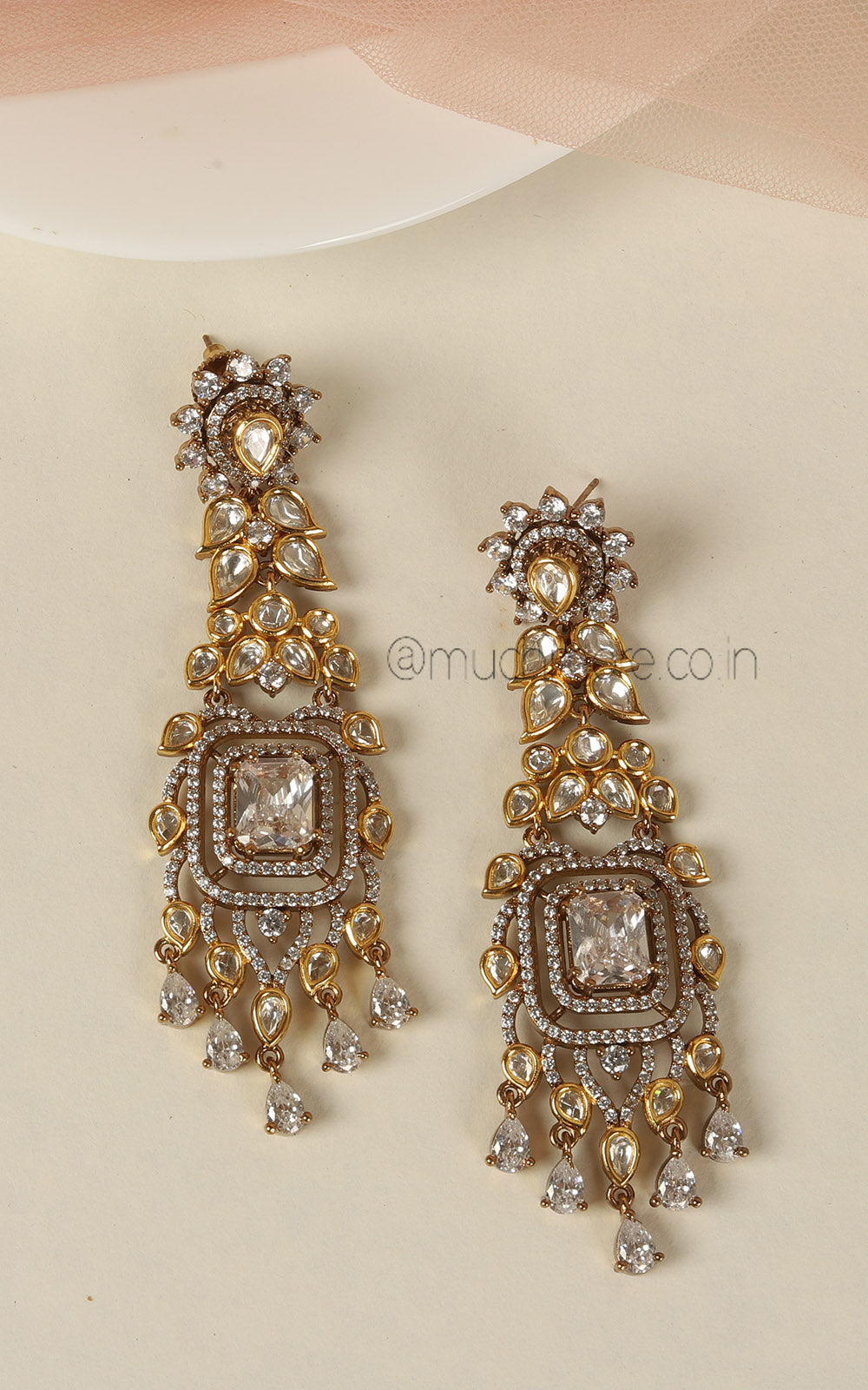 Trending Earrings Kundan Diamond Fusion Jewellery, Stylish Earrings