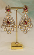 Much More Ruby Premium Quality Polki Gold Polish Ethnic Earrings
