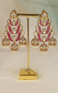 Bold Statement Stunning Kundan Diamond Ruby Earrings