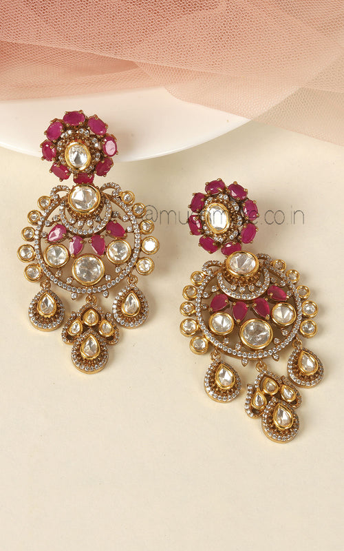 Beautifully Crafted Ruby Earrings Enhance Wedding Looks