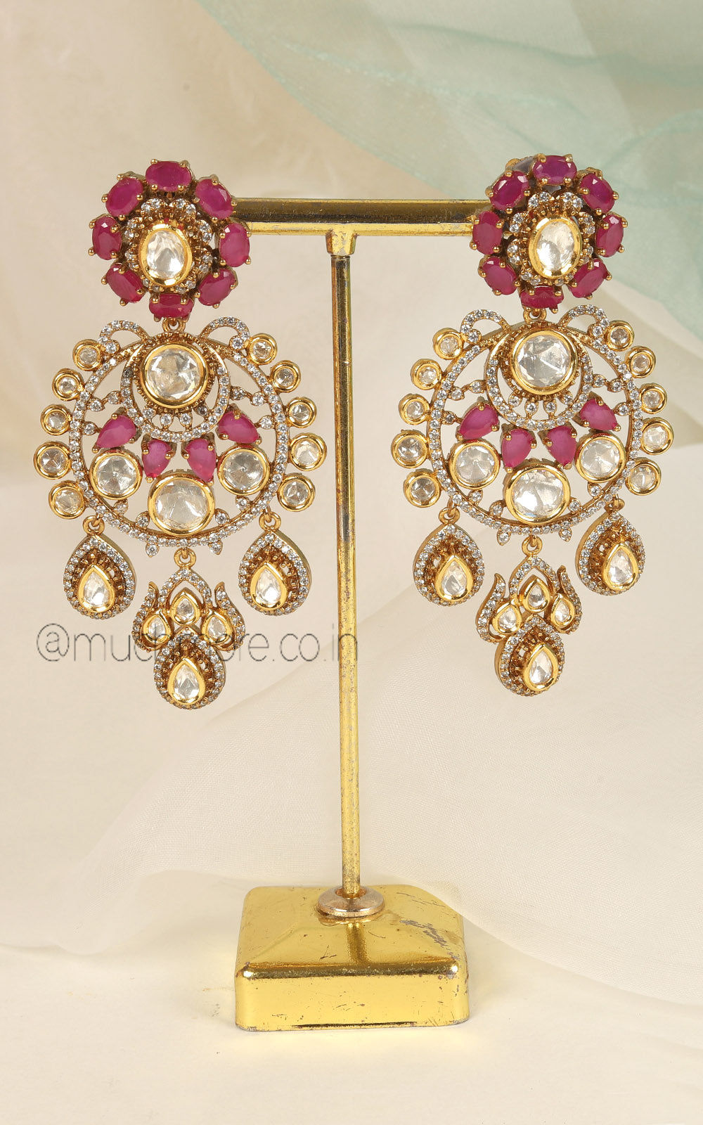 Beautifully Crafted Ruby Earrings Enhance Wedding Looks