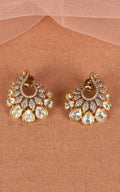 Designer Kundan And Diamond Studs In Gold Polish