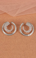 Silver Polish Designer Diamond Drop Earrings