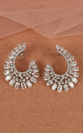 Premium Quality Silver Polish Diamond Stud Earrings